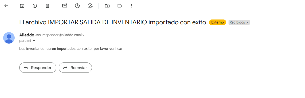 Notificación de importación