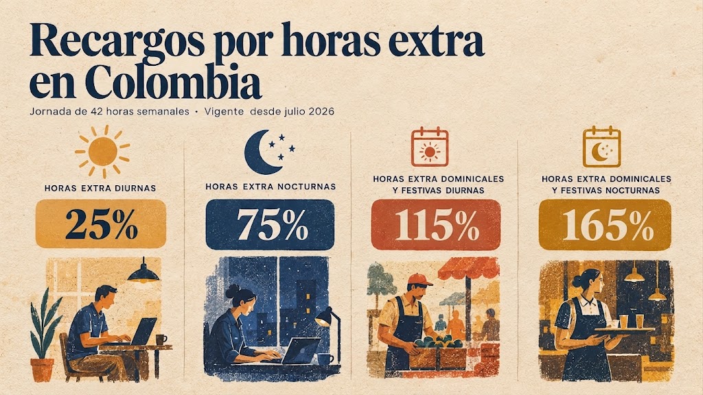 Tabla de recargos horas extras