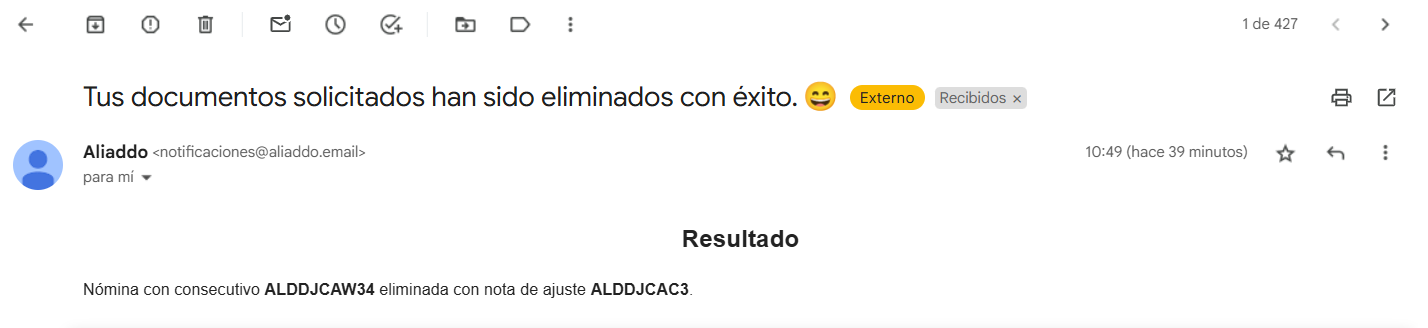Correo de confirmación