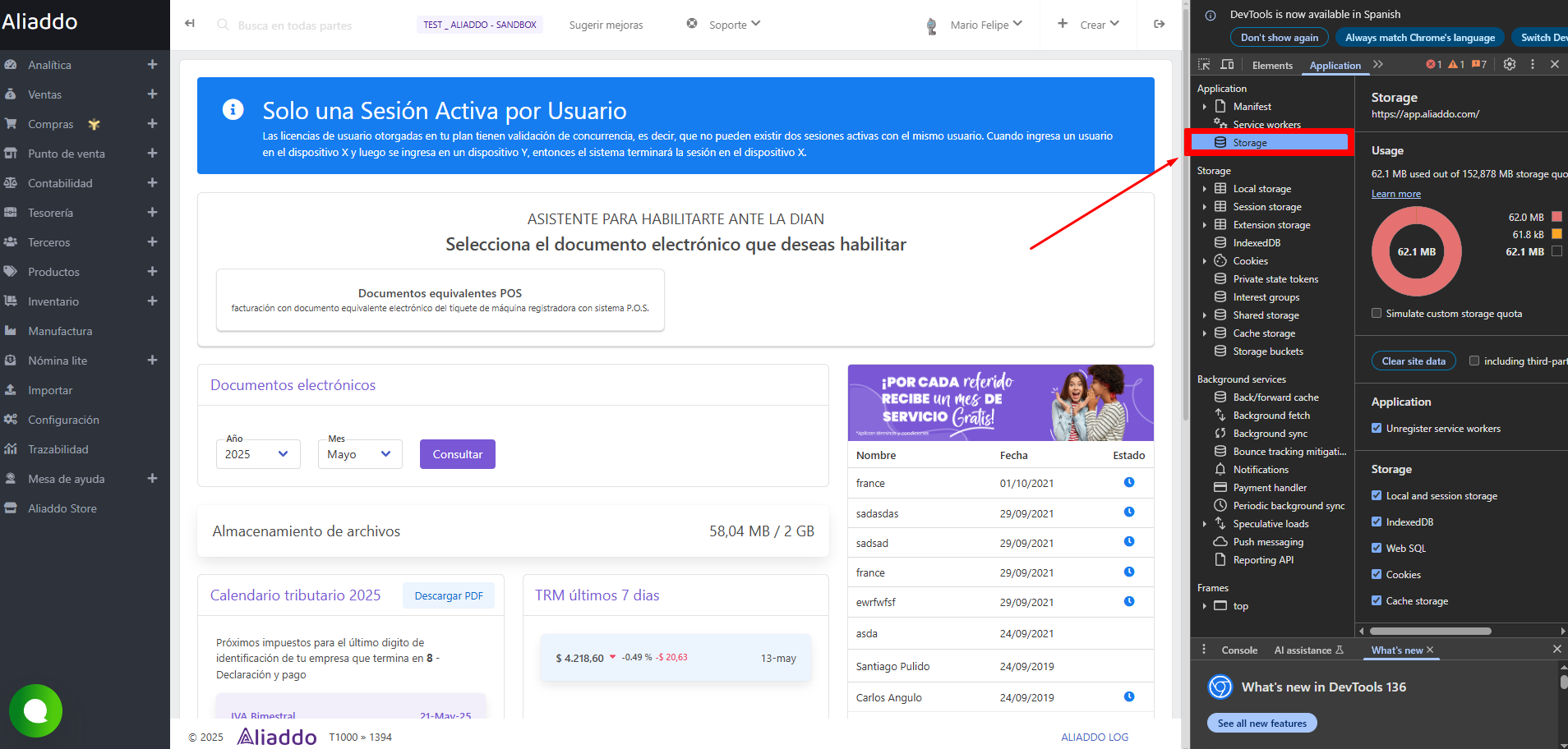 Seleccionar Storage