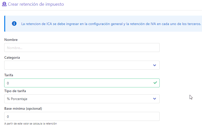 Configurar retención