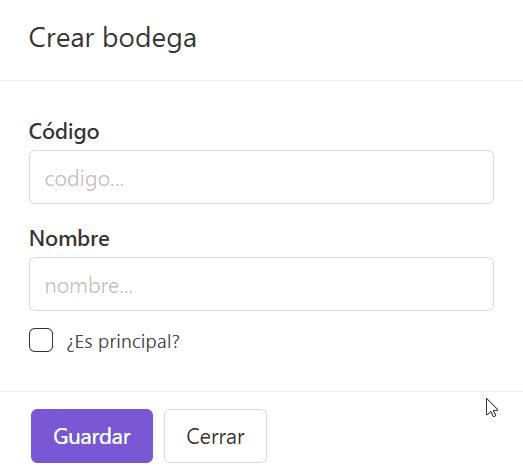 Bodega principal