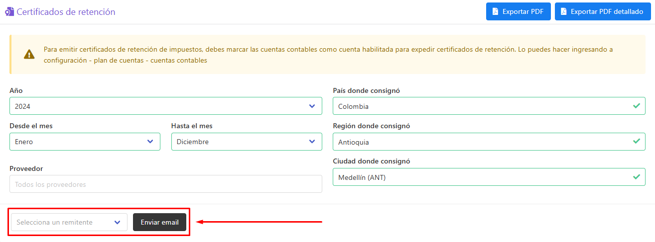 Envío por email