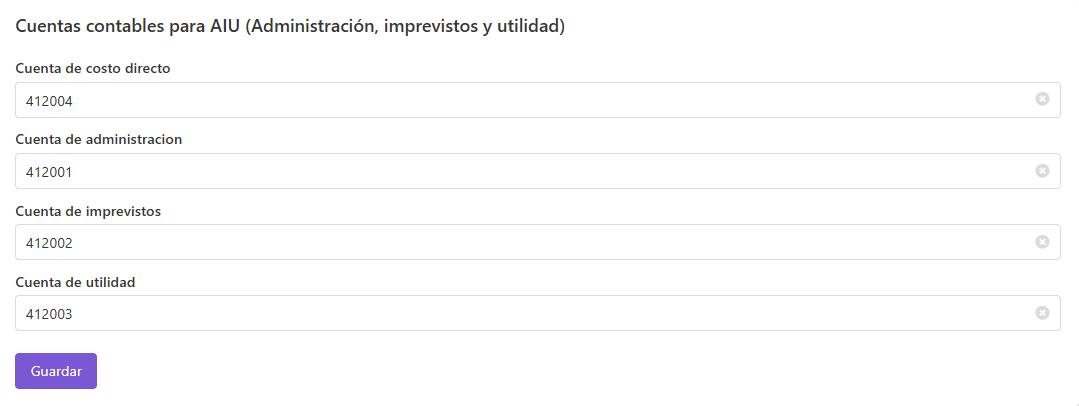 Cuentas para AIU