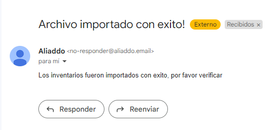 Notificación correo