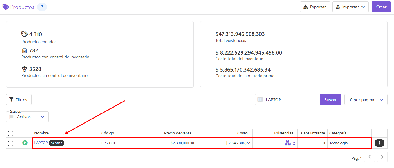 Imagen consultar productos