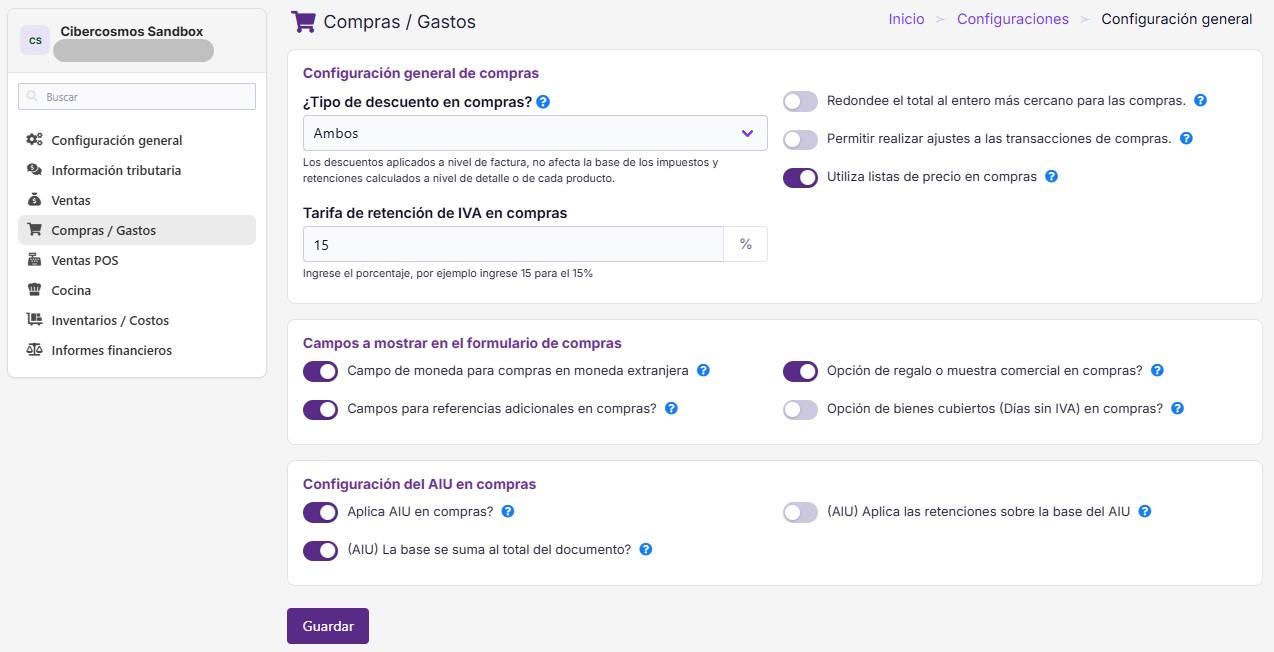 Compras y Gastos