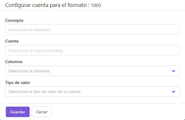 Configurar cuenta para el formato