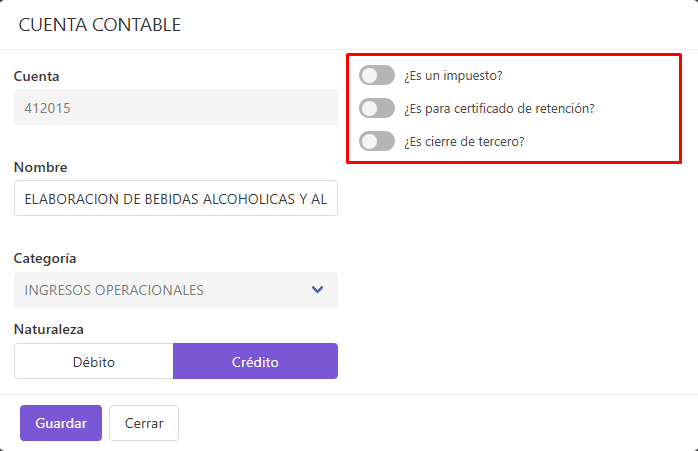 Formulario cuenta contable - parte 2