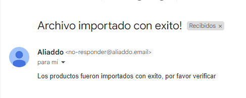 Notificación final