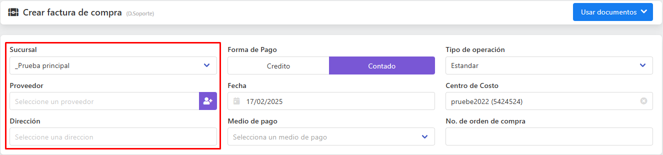 Formulario documento soporte - parte 1