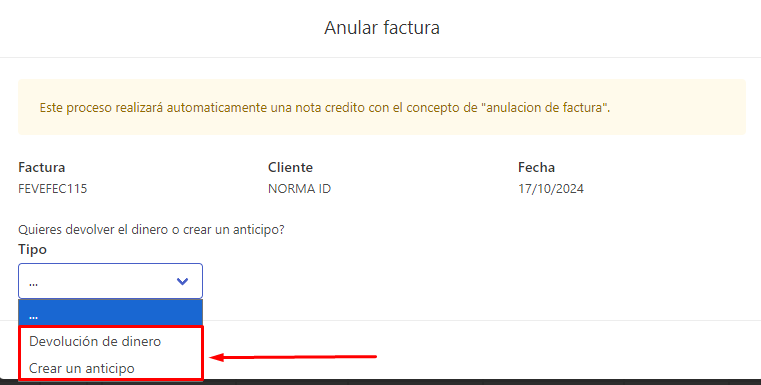 Ejemplo opciones