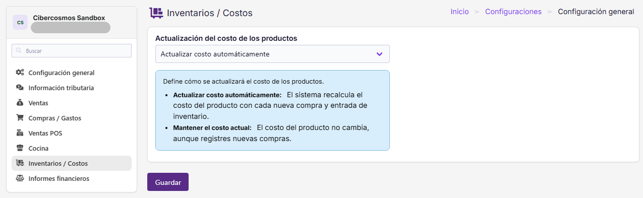 Inventarios/costos