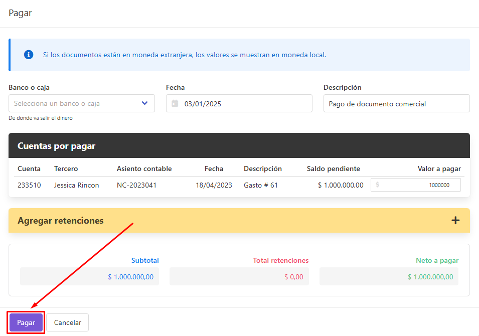 Confirmar pago
