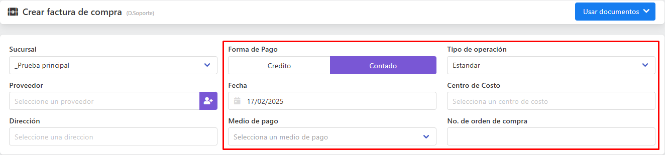 Formulario documento soporte - parte 2
