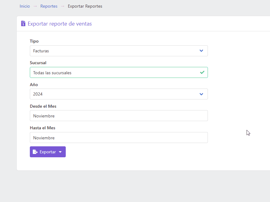 Configurar datos del reporte