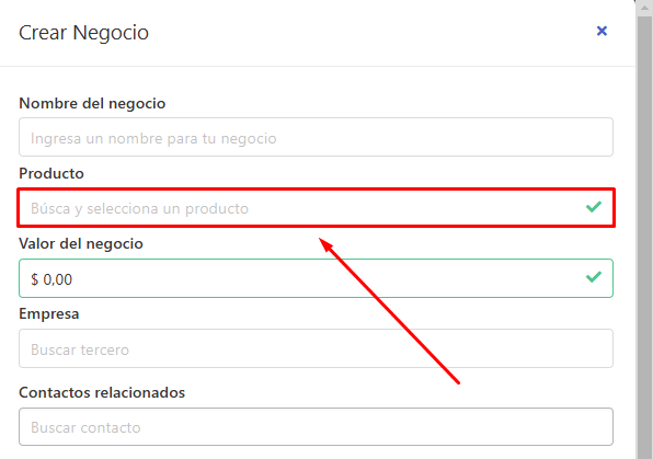 Campo producto