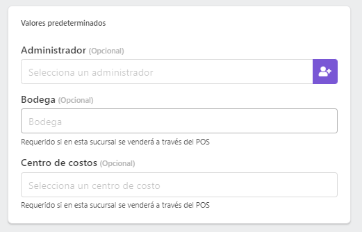 Valores predeterminados